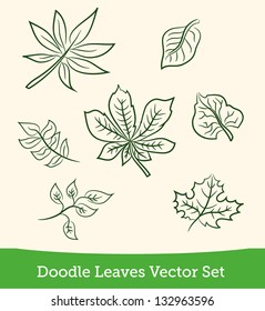 doodle leaves of trees set