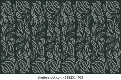 Doodle Blätter, Vektorhintergrund, Skizze botanisches, nahtloses Muster.