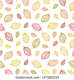 Doodle Leaves Vector Pattern Cute Seamless Stock Vector (Royalty Free ...