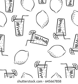 Doodle of lemon fresh drink