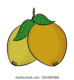 Doodle-Zitronenfrucht, Vektorgrafik, mit farbigem, handgezeichnet Skizzierstil