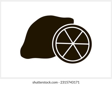 Doodle lemon icon isolated Hand drawn fruit Stencil vector stock illustration EPS 10