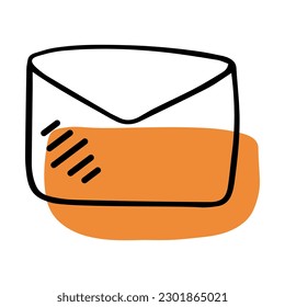 Letra Doodle. Sobre. De vuelta a la escuela. Enviar un mensaje. Comunicación