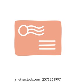Doodle letter envelope icon hand drawn in a modern minimalistic style