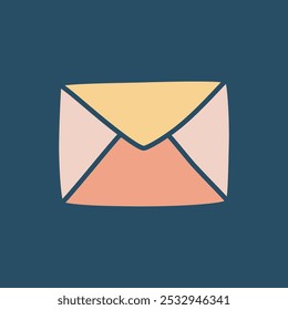 Doodle letter envelope icon or logo, hand drawn with thin black line