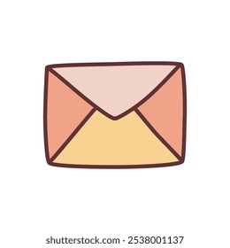 Doodle letter envelope icon or logo, hand drawn with thin black line