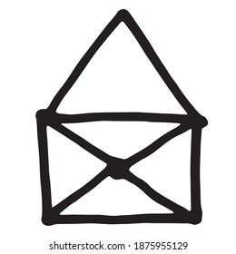  carta de doodle.  Ilustración vectorial dibujada a mano. Elemento dulce para tarjetas de felicitación, carteles, pegatinas y diseño estacional. Aislado sobre fondo blanco
