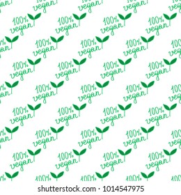 doodle lettering 100% vegan seamless doodle pattern