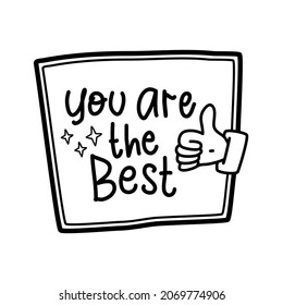 doodle with lettering text yo are the best