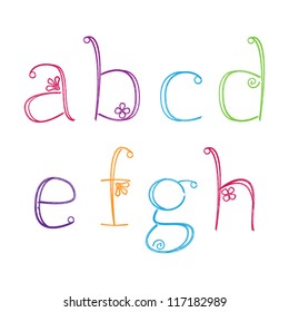 Doodle Letters Alphabet - Matching Letters and Numbers in Portfolio