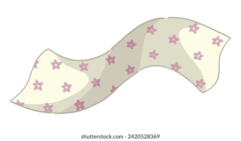 Doodle of light scarf. Clip art of spring accessory. Cartoon vector illustration clipart isolated on white.