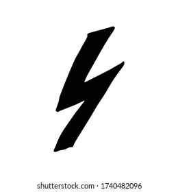 Doodle lightning. hand drawn of a lightning isolated on a white background. Vector illustration sticker, icon, design element