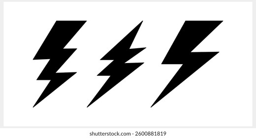 Doodle lightning icon. Stencil thunder charging power for electricity and batteries. Hand drawn light. Vector stock illustration