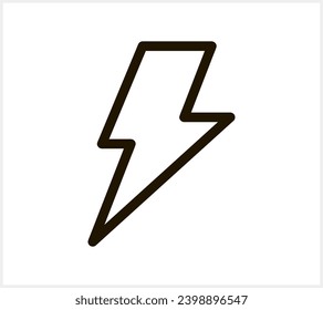 Doodle lightning icon. Thunder charging power for electricity and batteries. Hand drawn light. Vector stock illustration. EPS 10