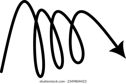 Doodle line arrow. Hand drawn scribble spiral arrow.. Replaceable vector design.