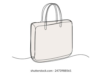 Doodle Line Art Bag Illustration. Silhouette Outline Bag Diplomat Case Symbol Contour Hand Drawn Curve Bag Line Decoration. Editable Vector Thin Stroke Sketch Drawing. 