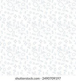 Doodle line art seamless pattern hand drawn