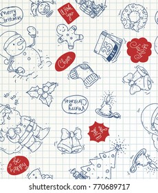 doodle line christmas pattern paper
