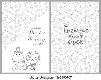 Doodle line design of web banner template with outline cartoon wedding icons. Wedding invitation and wedding card