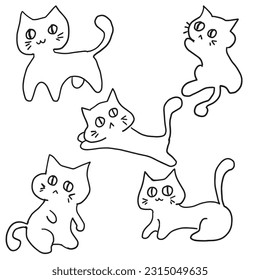 Doodle line funny baby cat