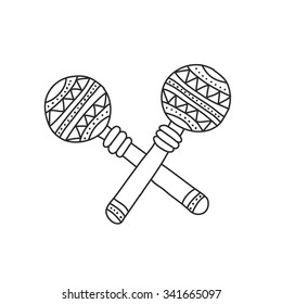 doodle line icon. maracas. vector illustration
