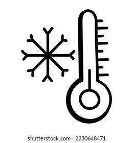 Un icono de la línea de doodle de la temperatura 