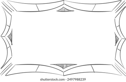 Doodle line scrapbook border. Decorative photo frame