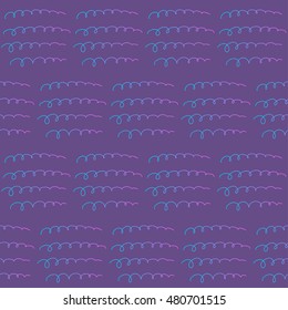 Doodle line seamless background. Hand drawn abstract gradient colored line isolated on dark purple cover for use in design card, invitation, book, album, poster, brochures, notebook etc