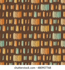 Doodle line seamless pattern background. Hand drawn abstract line isolated on brown cover for use in design card, invitation, book, album, poster, brochures, notebook etc. Coffee theme colors.