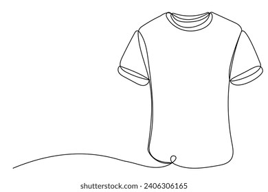 Doodle Line Shirt Sketch Illustration. Editable vector One Line Drawn Shirt Symbol Silhouette. Curve Line Art Abstract Minimalist Shirt Sketch Design