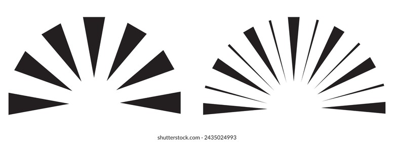 La línea de garabatos brilla y hace rayos. Líneas de explosión dibujadas a mano confeti, ráfaga de sol, efectos decorativos elementos sorpresa. Dibujo de cómic celebrando el splash y el signo. Conjunto de vector de rayo dibujado a mano .