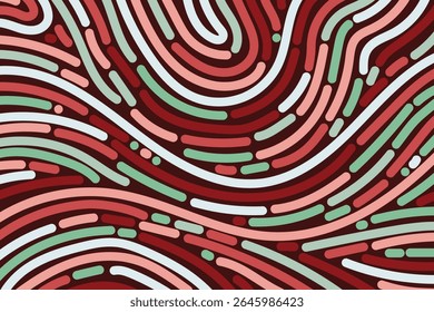 Doodle line style fluid wave pattern in squiggly wavy lines abstract design.