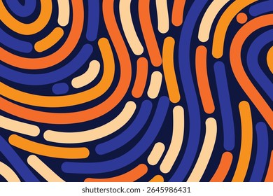 Doodle line style wavy lines and fluid wave pattern in abstract graphic design background.
