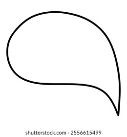 Doodle line text balloon. Speech bubble banners with empty talk, linear comic note design for banner message popup. Vector isolated icon on white background