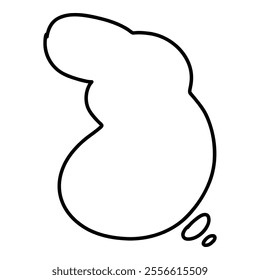 Doodle line text balloon. Speech bubble banners with empty talk, linear comic note design for banner message popup. Vector isolated icon on white background