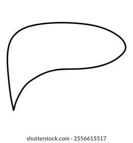 Doodle line text balloon. Speech bubble banners with empty talk, linear comic note design for banner message popup. Vector isolated icon on white background
