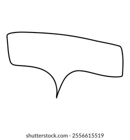 Doodle line text balloon. Speech bubble banners with empty talk, linear comic note design for banner message popup. Vector isolated icon on white background