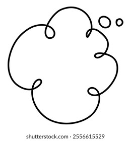Doodle line text balloon. Speech bubble banners with empty talk, linear comic note design for banner message popup. Vector isolated icon on white background