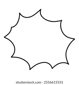 Doodle line text balloon. Speech bubble banners with empty talk, linear comic note design for banner message popup. Vector isolated icon on white background