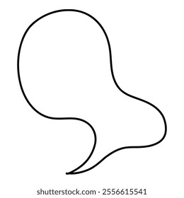 Doodle line text balloon. Speech bubble banners with empty talk, linear comic note design for banner message popup. Vector isolated icon on white background
