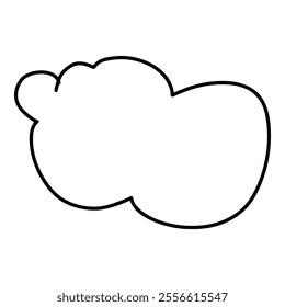Doodle line text balloon. Speech bubble banners with empty talk, linear comic note design for banner message popup. Vector isolated icon on white background