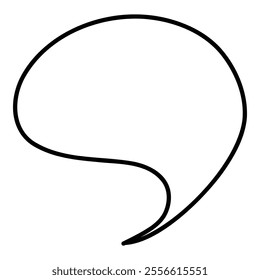 Doodle line text balloon. Speech bubble banners with empty talk, linear comic note design for banner message popup. Vector isolated icon on white background