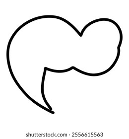 Doodle line text balloon. Speech bubble banners with empty talk, linear comic note design for banner message popup. Vector isolated icon on white background