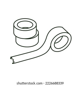 doodle line vector illustration of scotch tape
