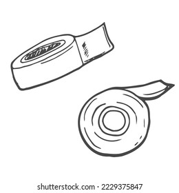 doodle line vector illustration of scotch tape