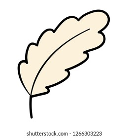 Doodle linear feather isolated on white background. Vector illustration.