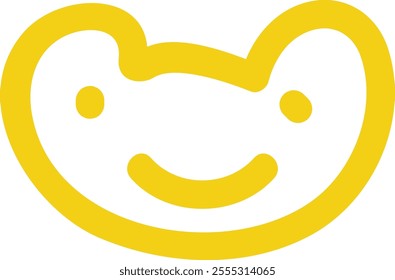 Doodle Lined Cat Face Vector Illustration