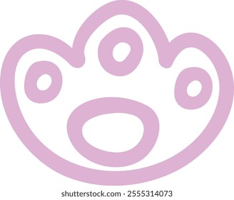 Doodle Lined Cat Footprint Vector Illustration