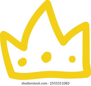 Doodle Lined Crown Vector Illustration