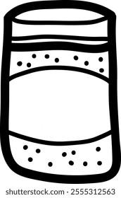 Doodle Lined Jar Vector Illustration